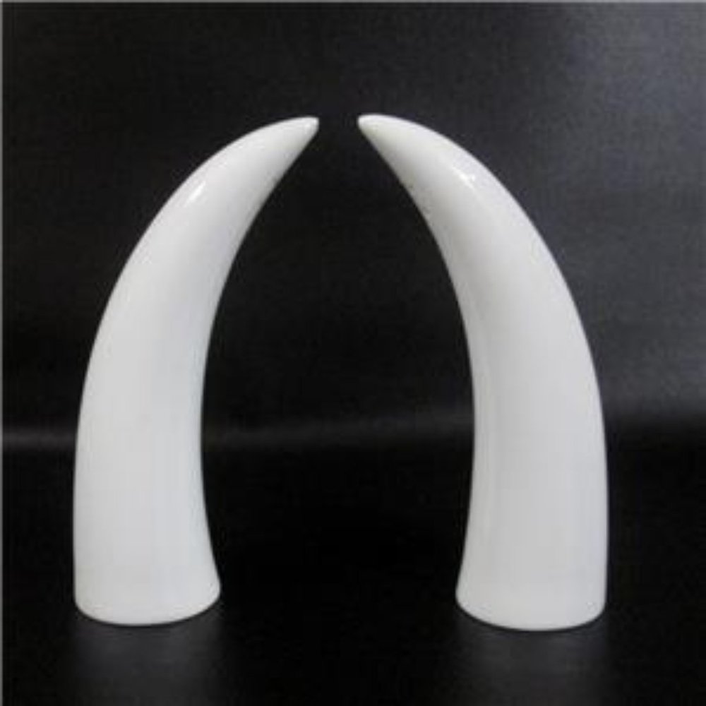 Vintage Ceramic Tusk Shaped S & P Shakers MCM